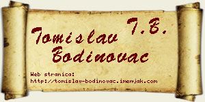 Tomislav Bodinovac vizit kartica